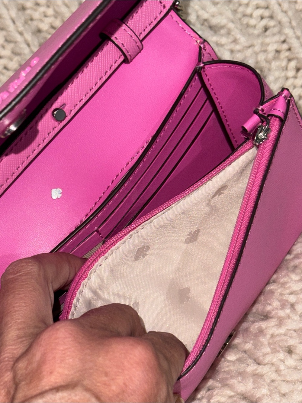 kate spade hot pink leather crossbody wallet EUC CLEAN - Picture 7 of 13